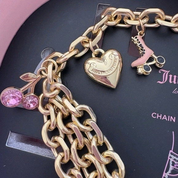 Juicy Couture Chain Belt with Charms Small/Medium in Pink Juicy Heart Gift Box main image 6